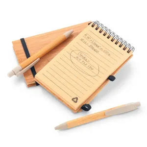 Libreta con Bolígrafo Bamboo | Ecológica y Personalizada