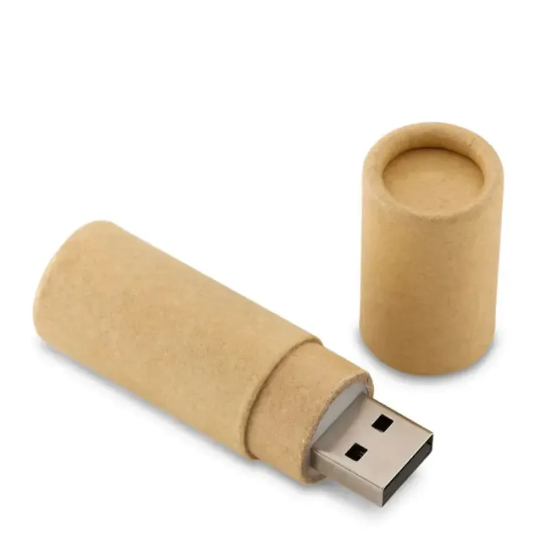 USB Ecológico Cilíndrico 8GB | Hecho de Cartón Reciclado