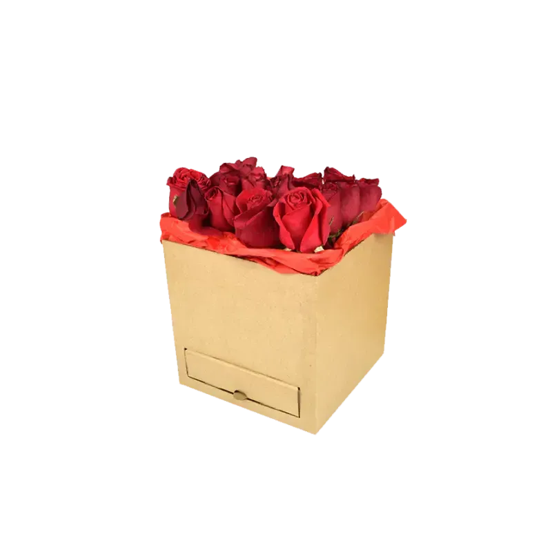 Caja Cubo para Rosas con Cajón | Ideal para Regalos Especiales Caja Cubo para Rosas con Cajón | Ideal para Regalos Especiales