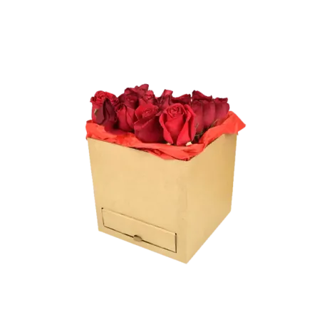 Caja Cubo para Rosas con Cajón | Ideal para Regalos Especiales